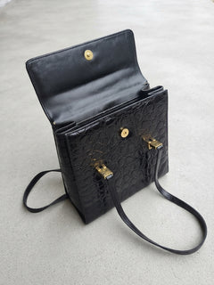 Borsa a Tracolla / Spalla Vintage in Pelle Stampata Coccodrillo