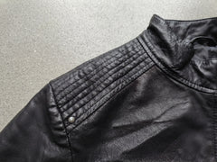 Giubbotto biker in vera pelle nera Made in Italy