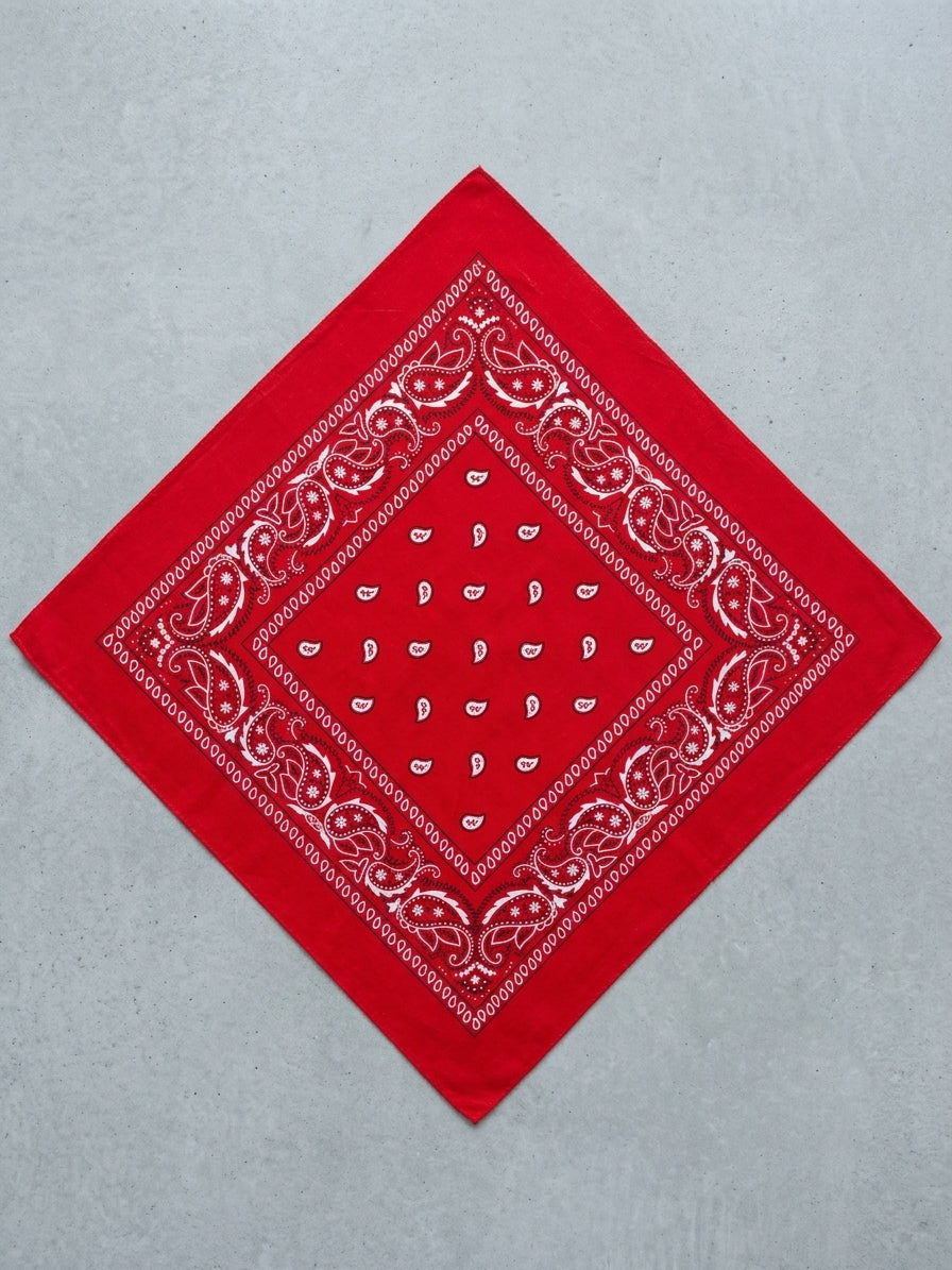 Bandana d'Archivio Classica Paisley – Rosso Vivace / Bianco