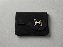 Pochette Elegante in Camoscio Nero