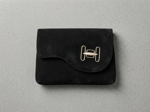 Pochette Elegante in Camoscio Nero
