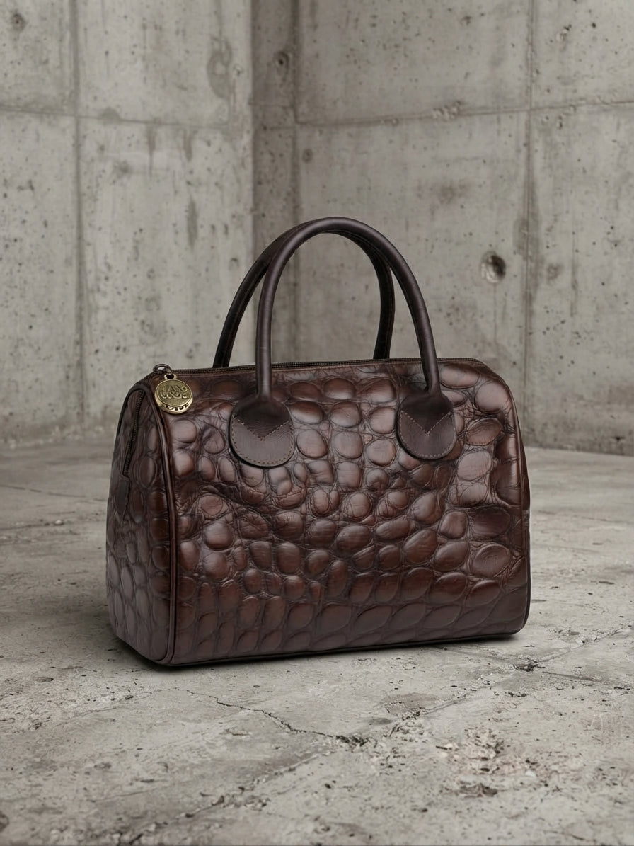 Bauletto vintage effetto coccodrillo – Moda Amica