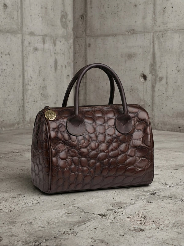 Bauletto vintage effetto coccodrillo – Moda Amica
