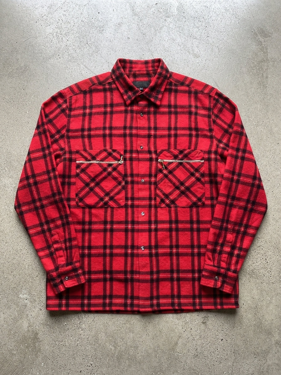 Camicia in Flanella Check con Tasche Zip Archive Collection