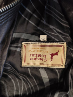 Giubbotto biker in vera pelle nera Made in Italy